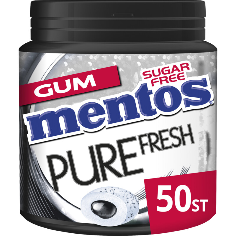 Een afbeelding van Mentos Gum Pure fresh black mint