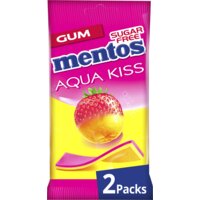 Een afbeelding van Mentos Gum Aqua kiss strawberry mandarin 2-pack