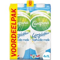 Een afbeelding van Campina Langlekker halfvolle melk voordeel 4pack