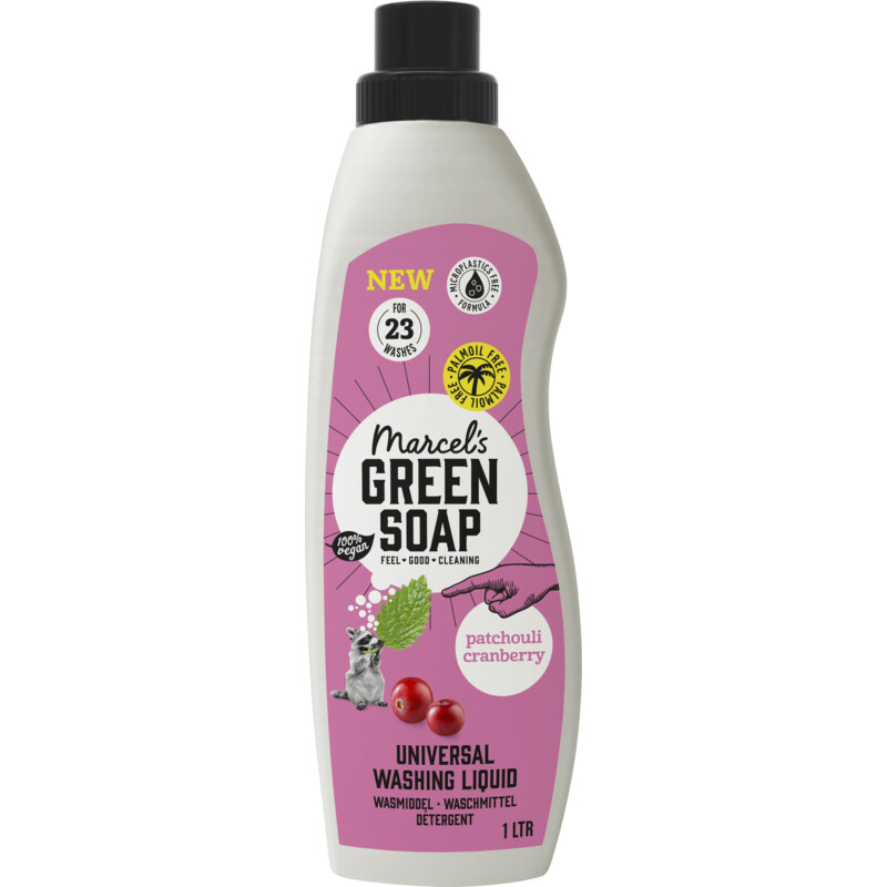 Een afbeelding van Marcel's Green Soap Wasmiddel patchouli cranberry