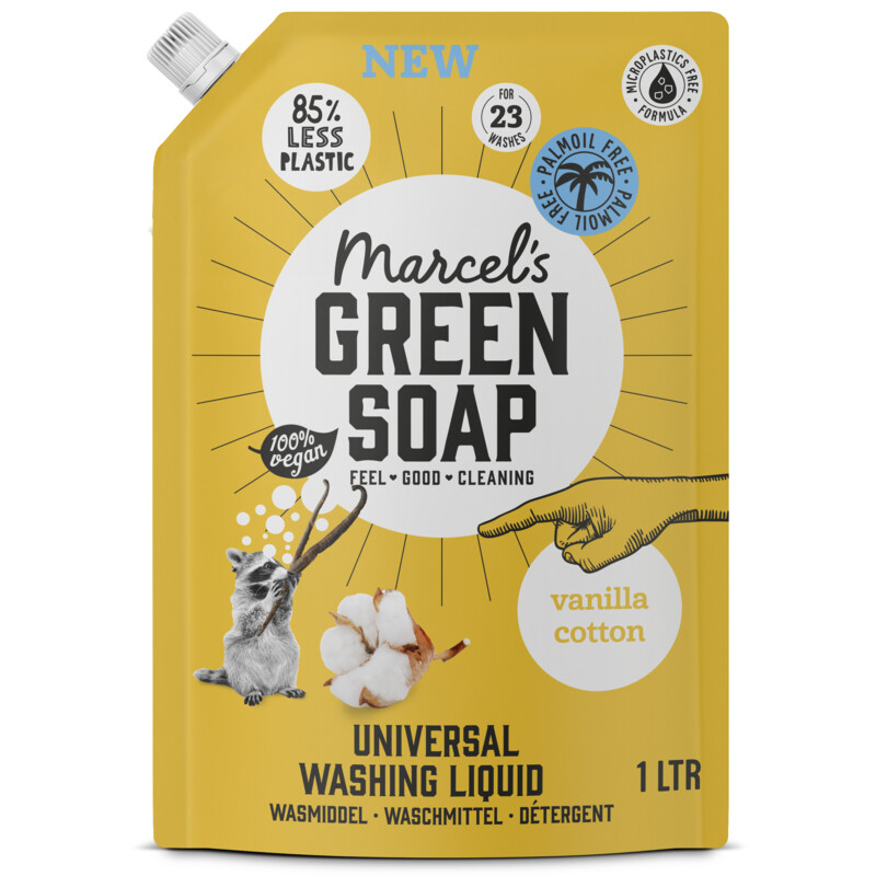 Een afbeelding van Marcel's Green Soap Wasmiddel vanilla & cotton navulling