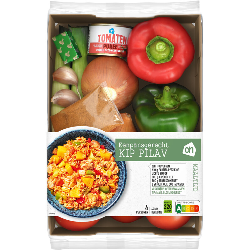 Een afbeelding van AH Kip eenpans pilav verspakket