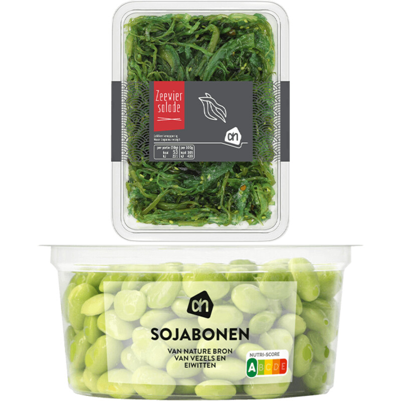 Een afbeelding van AH sojabonen en zeewiersalade pakket