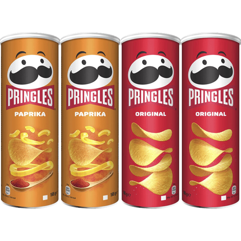 Een afbeelding van Pringles chips 4-pack voordeelpakket