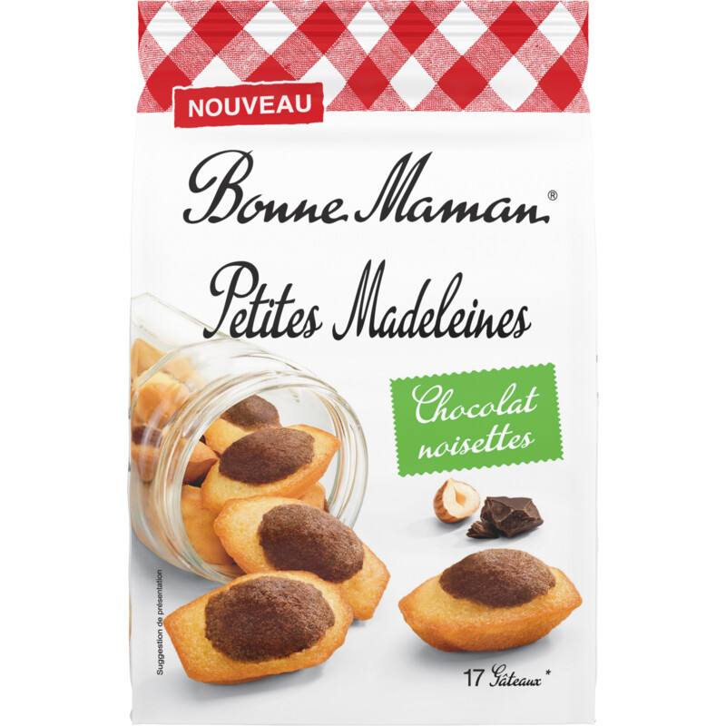 Een afbeelding van Bonne Maman Petites madeleines chocolade hazelnoot