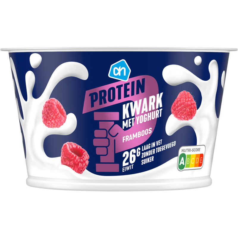 Een afbeelding van AH Protein kwark met yoghurt framboos