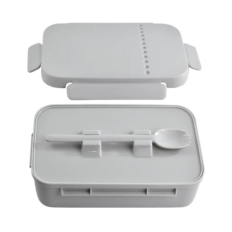 Lunchbox met spork grijs