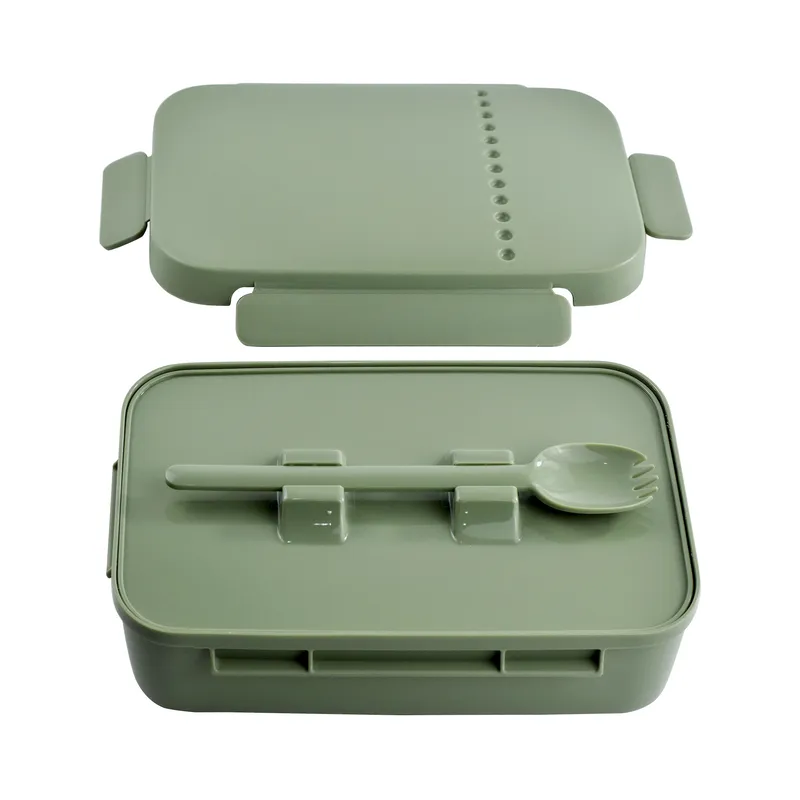Lunchbox met spork groen
