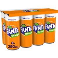 Een afbeelding van Fanta Orange no sugar 8-pack