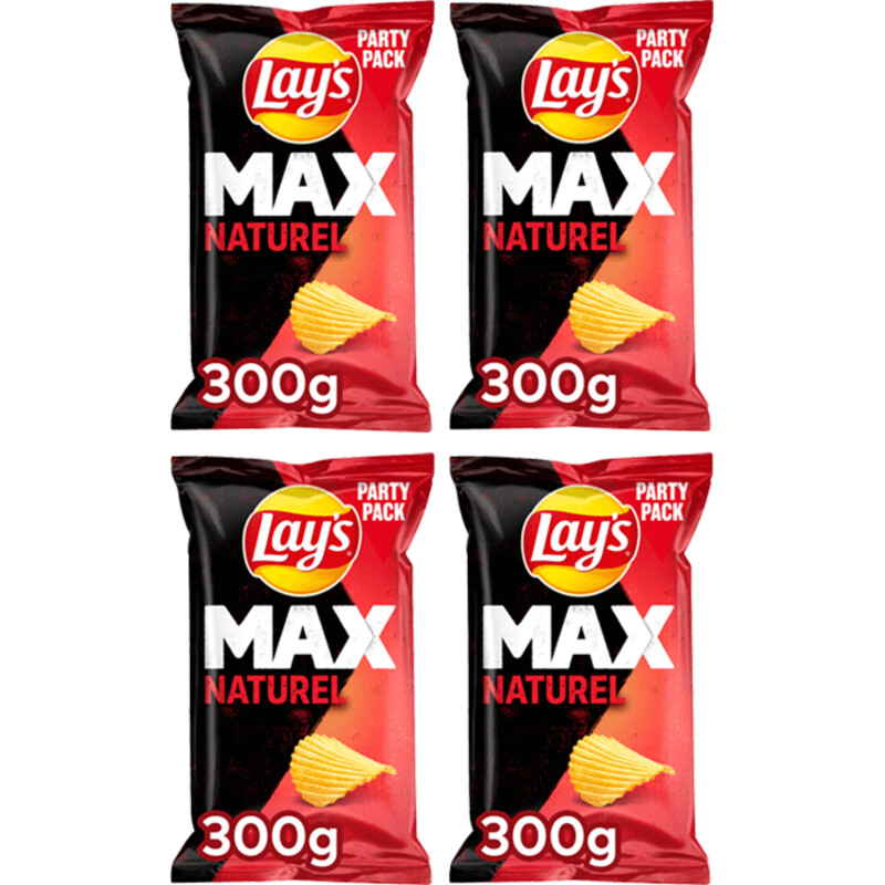 Lay's Max ribbel chips naturel 4pack bestellen Albert Heijn