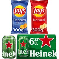 Een afbeelding van Lay's chips en Heineken pils voetbal box