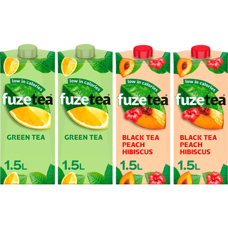 Een afbeelding van Fuze Tea Green & Peach 1,5L 2-pack