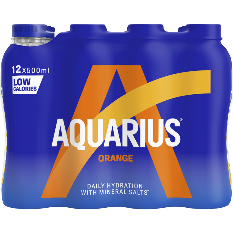 Een afbeelding van Aquarius Daily hydration orange 12 -pack