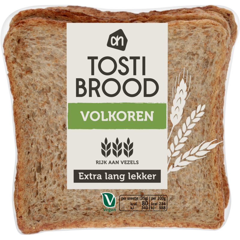 Een afbeelding van AH Extra lang lekker tostibrood volkoren