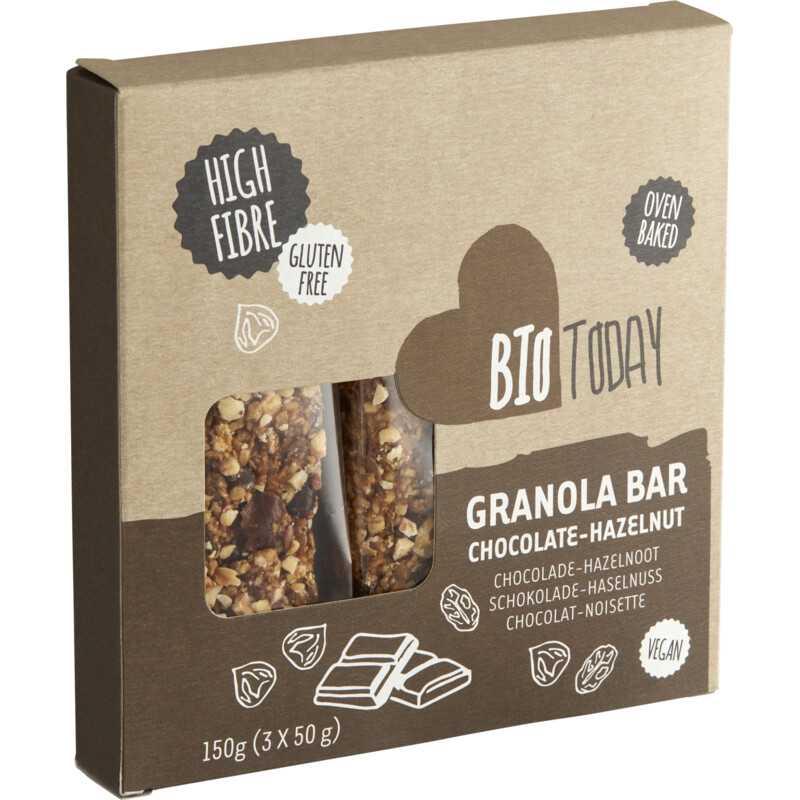 Een afbeelding van BioToday Granola bar chocolate-hazelnut