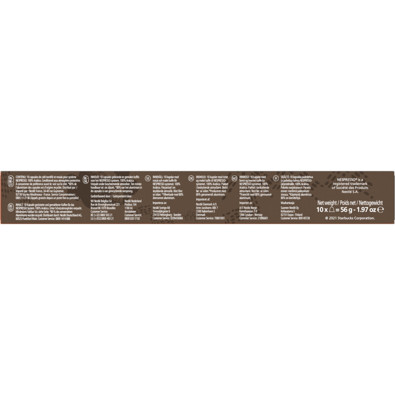 Een afbeelding van Starbucks Nespresso breakfast blend capsules