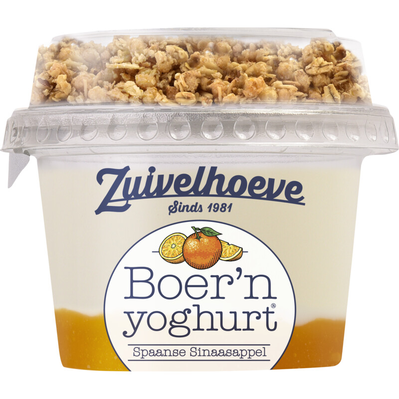 Een afbeelding van Zuivelhoeve Boer'n yoghurt Spaanse sinaasappel
