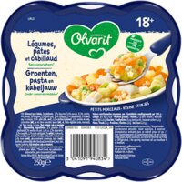 Een afbeelding van Olvarit Groenten, pasta en kabeljauw 18m+ bel