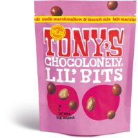 Een afbeelding van Tony's Chocolonely Lil' bits melk marshmellow biscuit mix
