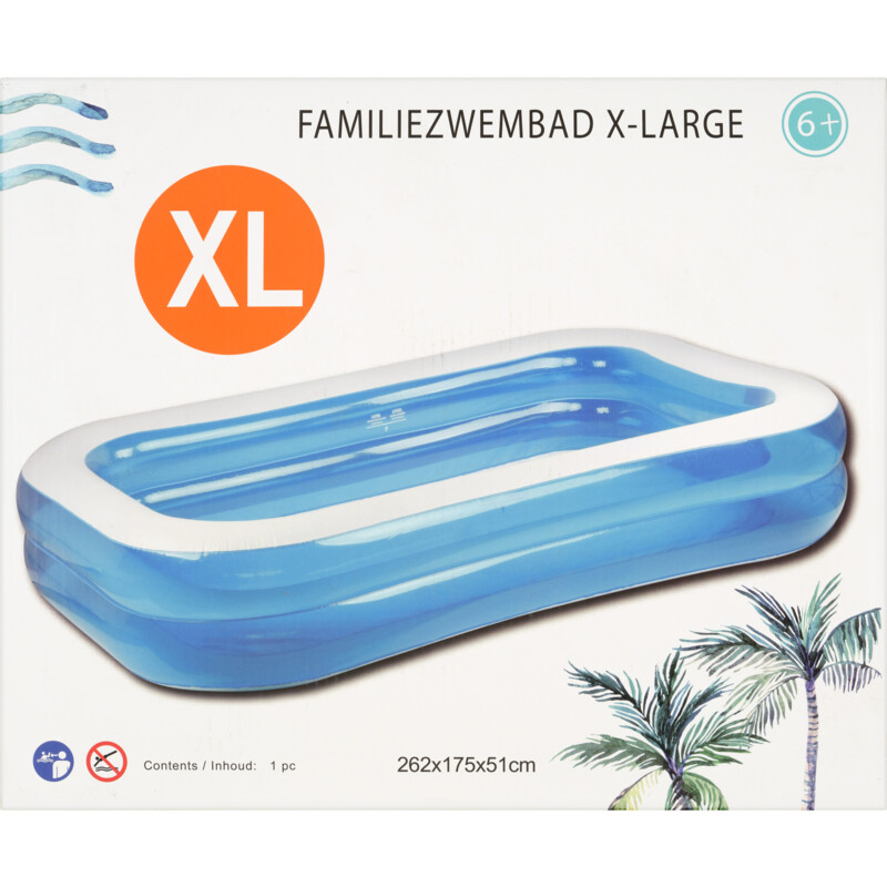 Een afbeelding van Familiezwembad blauw XL