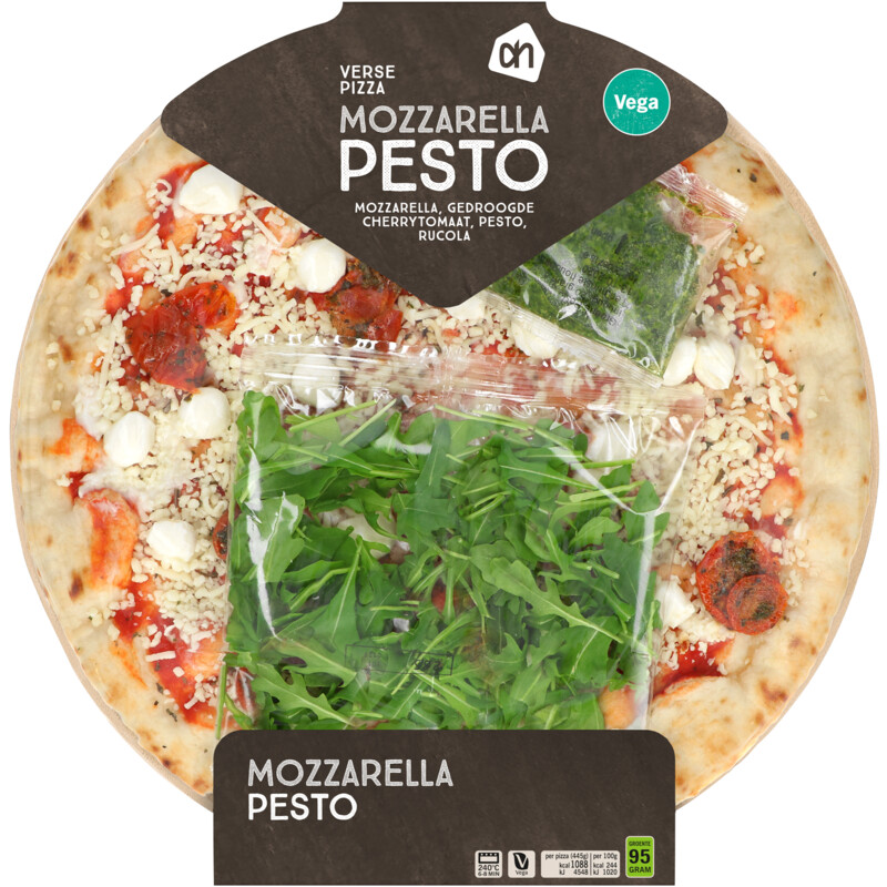 Een afbeelding van AH Pizza mozzarella pesto