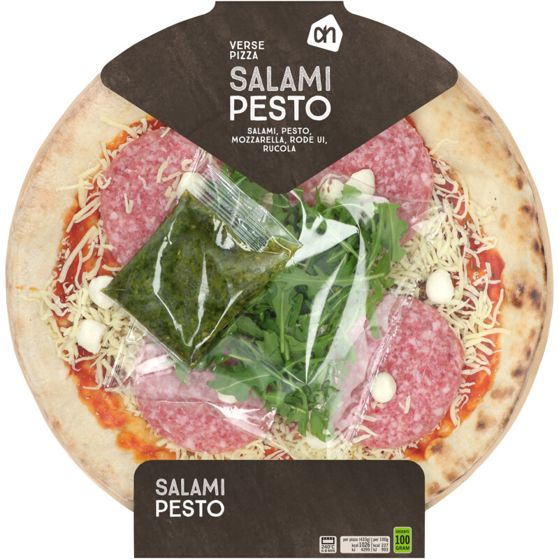 Een afbeelding van AH Verse pizza salami pesto