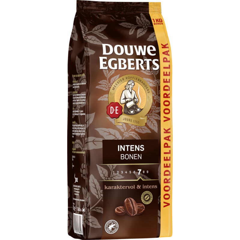 Een afbeelding van Douwe Egberts Intens koffiebonen voordeelpak