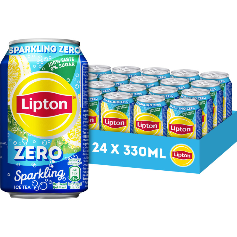 Een afbeelding van Lipton Ice tea sparkling zero sugar tray