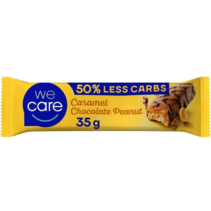Een afbeelding van Wecare Lower carb caramel chocolate peanut