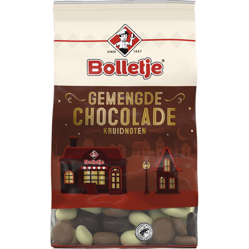 Een afbeelding van Bolletje Kruidnoten chocolade gemengd
