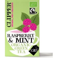 Een afbeelding van Clipper Organic raspberry & mint green tea