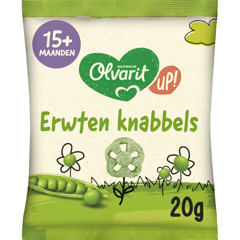 Een afbeelding van Olvarit Erwten knabbels 15m+