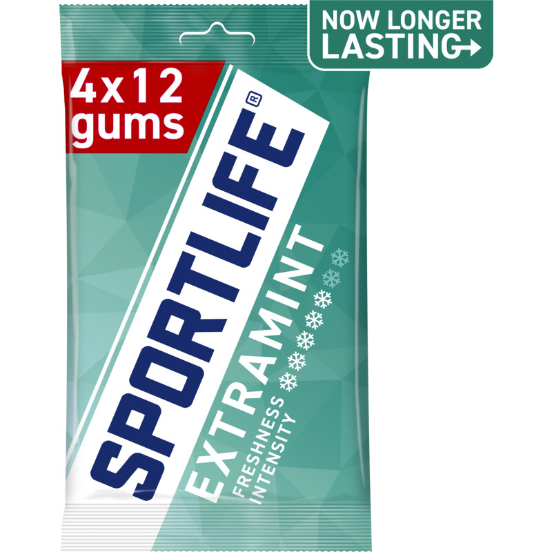 Een afbeelding van Sportlife Extramint sugar free gums 4-pack