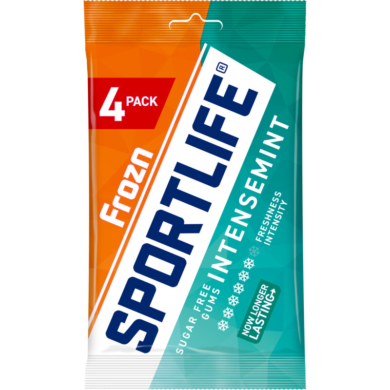Een afbeelding van Sportlife Frozn intensemint sugar free gums 4-pack