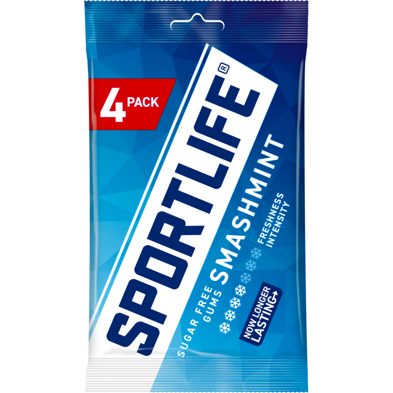 Een afbeelding van Sportlife Smashmint sugar free gums 4-pack