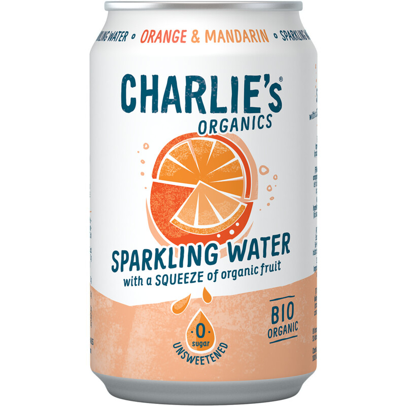 Een afbeelding van Charlie's Organics sparkling orange & mandarin
