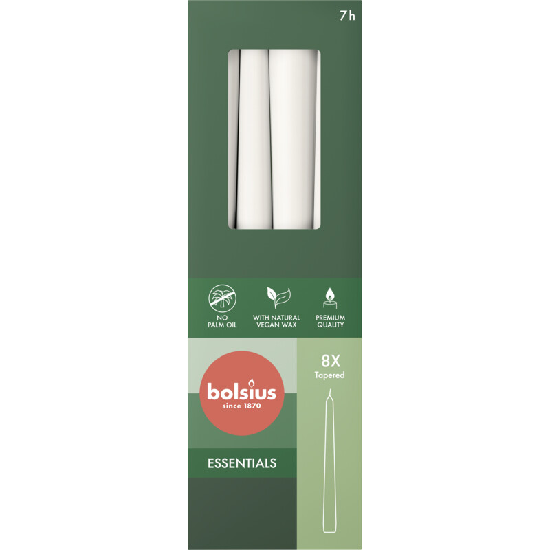 Een afbeelding van Bolsius Gotische kaarsen cloudy white 24cm