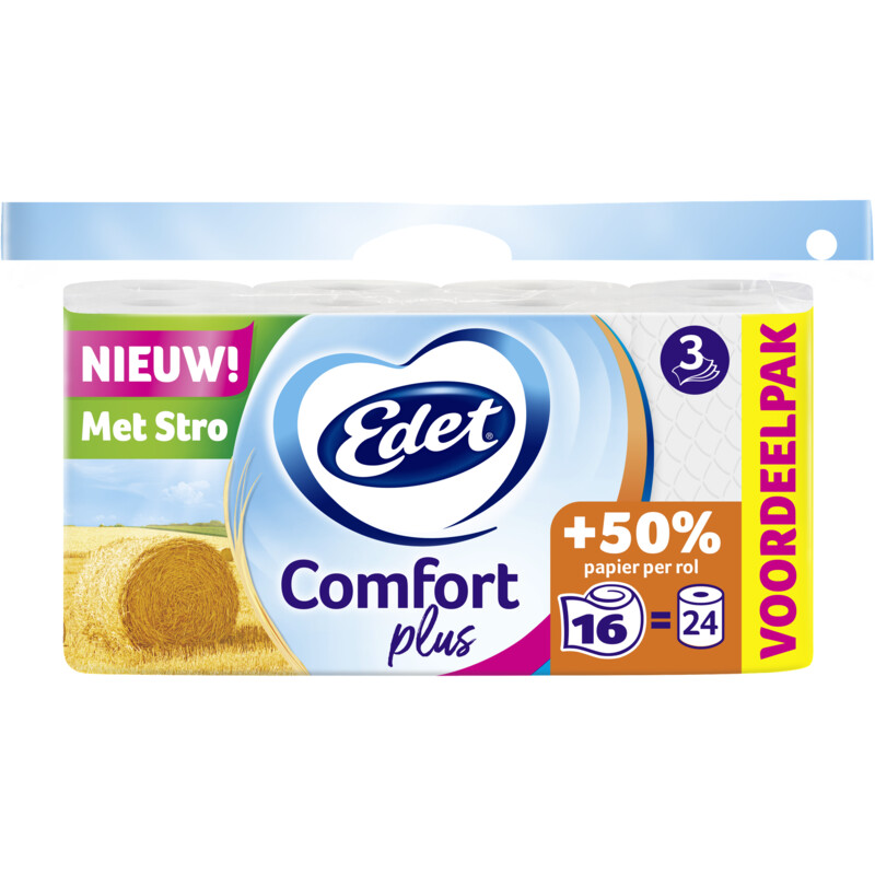 Een afbeelding van Edet Comfort plus toiletpapier met stro