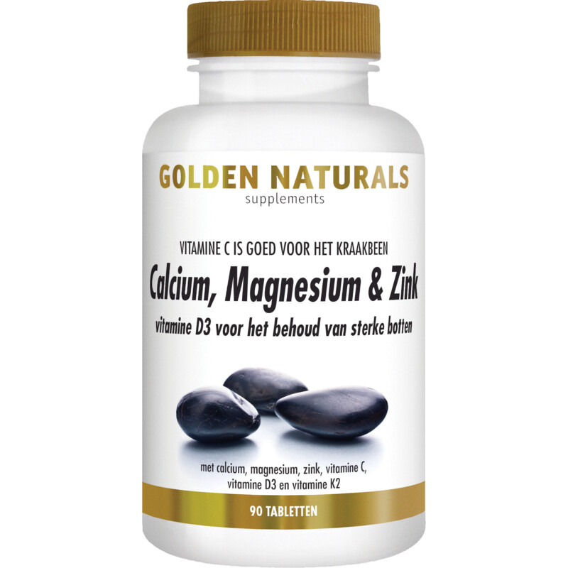 Een afbeelding van Golden naturals Calcium, magnesium & zink