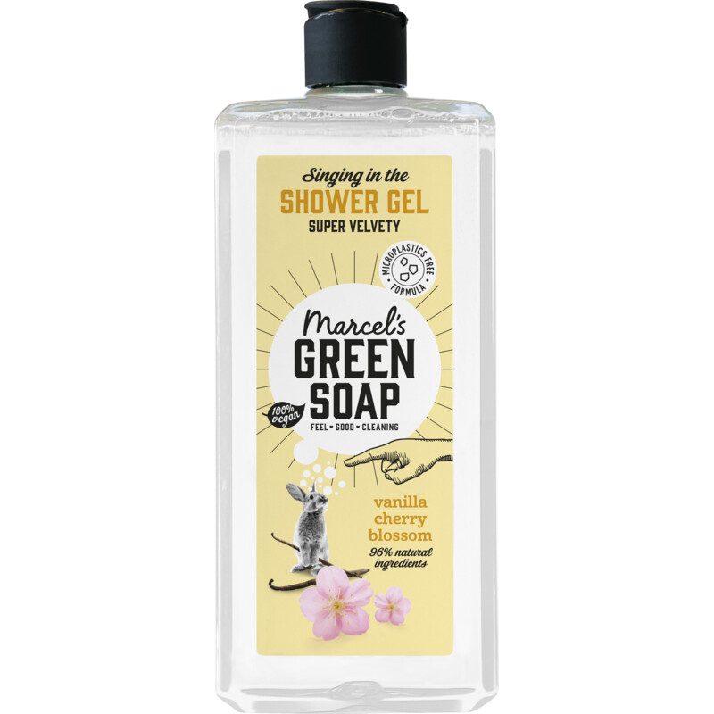 Een afbeelding van Marcel's Green Soap Shower gel vanilla & cherry blossom
