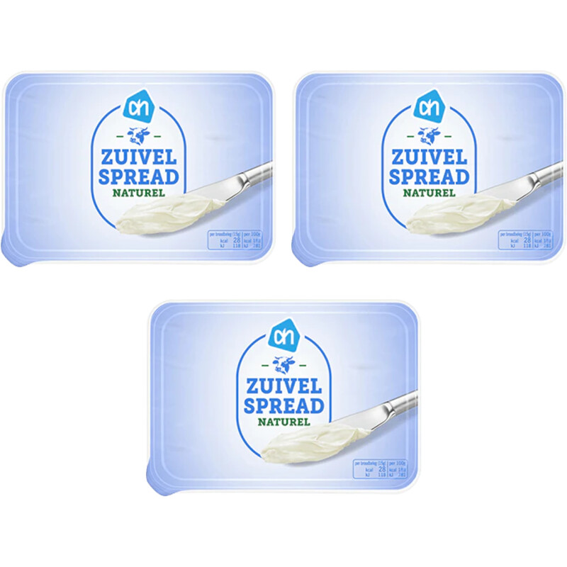 Een afbeelding van AH Zuivelspread naturel 3-pack