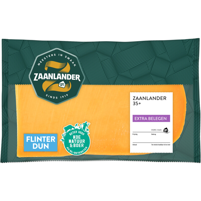 Een afbeelding van AH Zaanlander Extra belegen 35+ plakken flinterdun