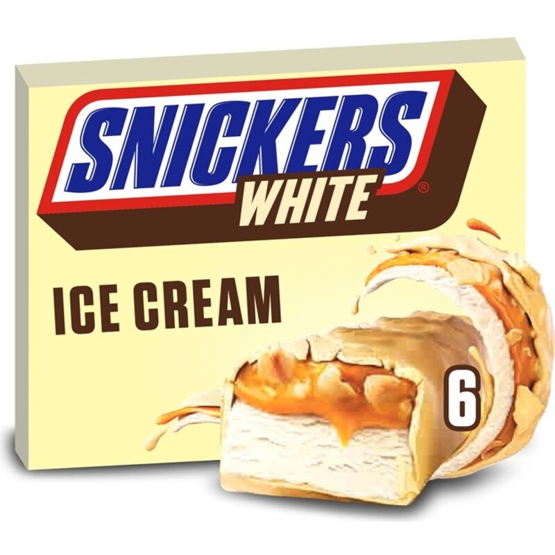 Een afbeelding van Snickers White ijsrepen