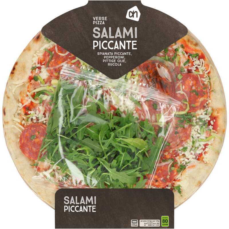 Een afbeelding van AH Verse pizza salami piccante