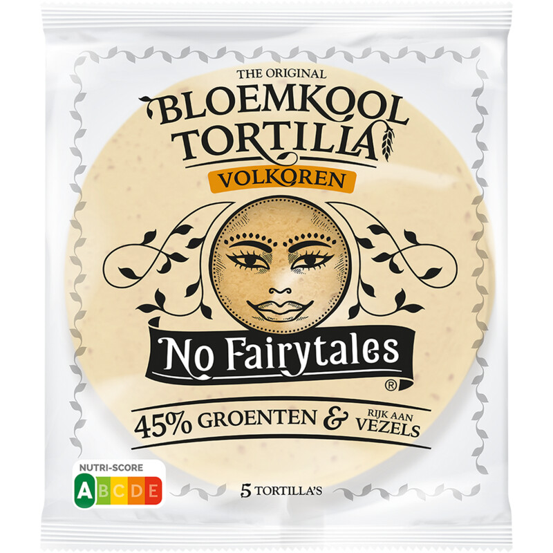 Een afbeelding van No Fairytales Bloemkool volkoren tortilla