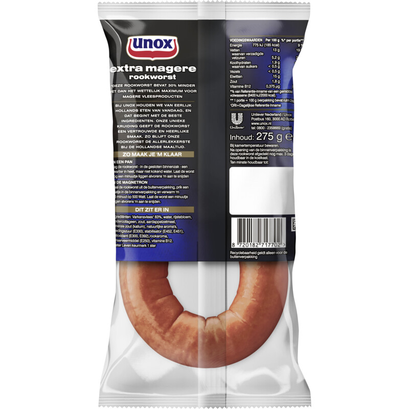 Een afbeelding van Unox Extra magere rookworst