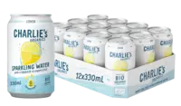 Charlie's Organics sparkling water lemon 12-pack