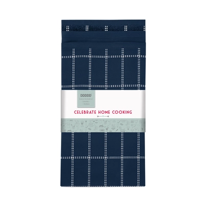 pdp-image-DDDDD Keukentextielset rute donkerblauw
