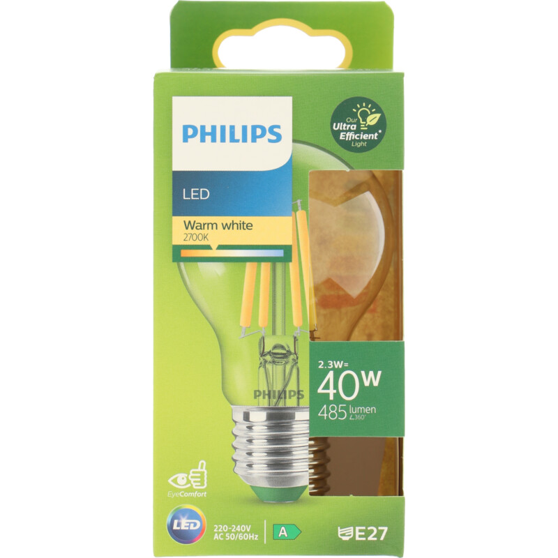 Een afbeelding van Philips Led fil standaard E27 40W helder