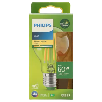 pdp-image-Philips Led fil standaard E27 60W helder